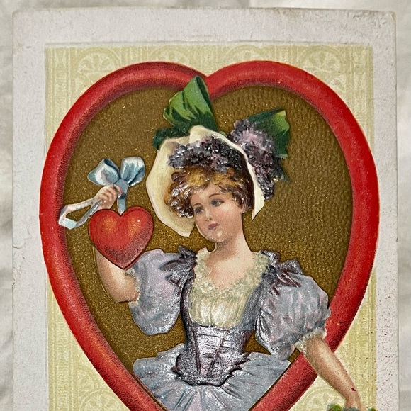 Vintage Valentine’s Day postcard card. Made in England Valentine Paper Ephemera - Picture 11 of 12